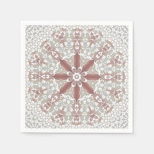 Elegante witte kant bloemenservetten servet