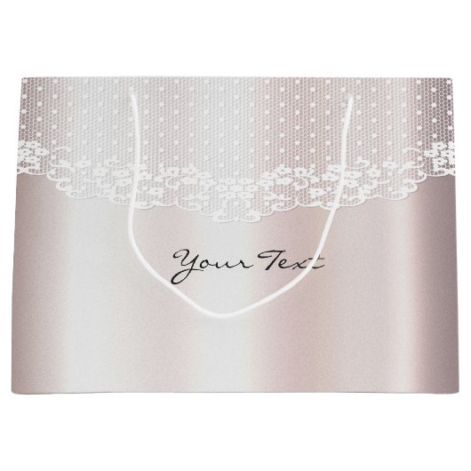 Elegante witte kant bloemrijke cadeautas (Voorkant)