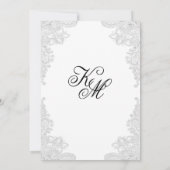 Elegante witte kant bruiloft uitnodigingen (Achterkant)