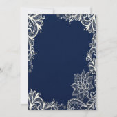 elegante witte kant marine blauw Retirement Party Kaart (Achterkant)