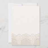 Elegante witte kant met parels bruiloft kaart (Achterkant)