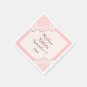 Elegante witte kant met parels roze bruiloft servetten (Hoek)