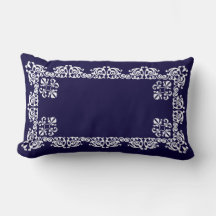 Elegante Witte Kant Vector op Navy Blauwe