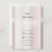 Elegante witte kantbloem Bewaar de datum Save The Date (Voorkant)