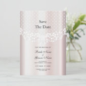 Elegante witte kantbloem Bewaar de datum Save The Date (Staand voorkant)