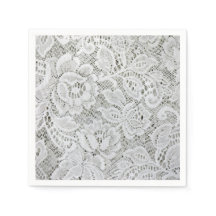 Elegante witte kanten papieren servetten