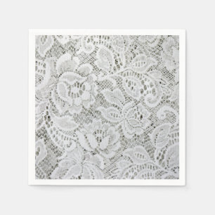 Elegante Witte Kanten Papieren Servetten