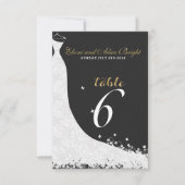 Elegante witte kanten trouwjurk Tafel 6 Kaart (Voorkant)