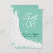 Elegante witte kanten trouwjurk tafelnummer (Voorkant / Achterkant)