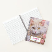 Elegante witte kat in goud en diamanten notitieboek (Binnen)