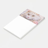 Elegante witte kat in goud en diamanten post-it® notes (Schuin)