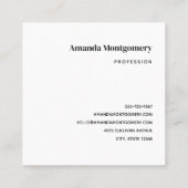 Elegante witte kat in goud en diamanten vierkante visitekaartje (Achterkant)