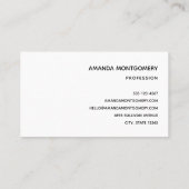 Elegante witte kat in goud en diamanten visitekaartje (Achterkant)