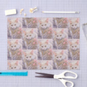 Elegante witte kat in luxe juwelen patroon tissuepapier (Craft)