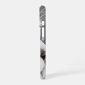 Elegante witte kat met blauwe ogen - iPhone 16 Hoe Hoesje (Linkerkant)