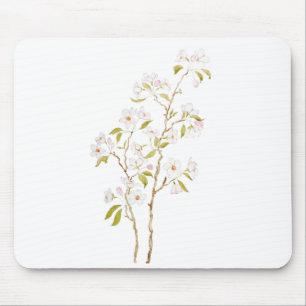 elegante witte kersen bloesem waterverf muismat