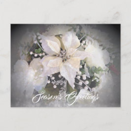Elegante witte kerst poinsettia briefkaart