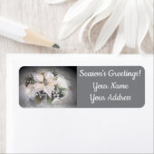 Elegante witte kerst poinsettia etiket (Insitu)