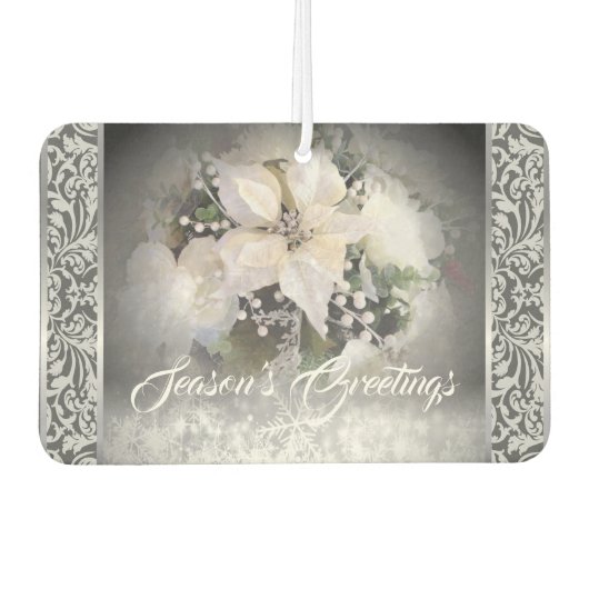 Elegante witte kerst poinsettia luchtverfrisser (Voorkant)