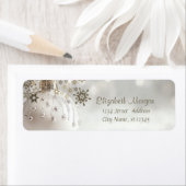 Elegante witte kerstbal, sneeuwvlokken etiket (Insitu)