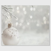 Elegante witte kerstbal vakantie cadeaupapier (Vlak)