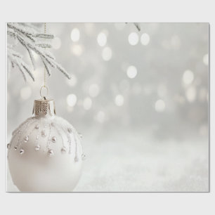 Elegante witte kerstbal vakantie cadeaupapier