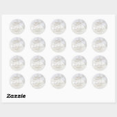 Elegante witte kerstballen ronde sticker (Vel)