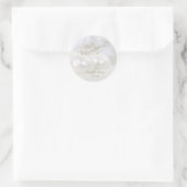 Elegante witte kerstballen ronde sticker (Tas)