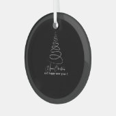 Elegante witte kerstboom  glas ornament (Voorkant links)