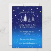 Elegante Witte Kerstboom Gouden Sterren Diner Kaart (Achterkant)