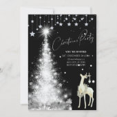 Elegante Witte Kerstboom Kerstfeest Viering Kaart (Voorkant)