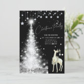 Elegante Witte Kerstboom Kerstfeest Viering Kaart (Staand voorkant)
