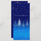 Elegante witte kerstboom met gouden sterren menu (Voorkant / Achterkant)