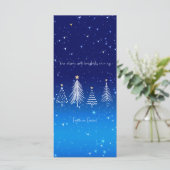 Elegante witte kerstboom met gouden sterren menu (Staand voorkant)