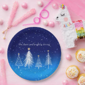 Elegante witte kerstboom met gouden sterren papieren bordje (Feest)