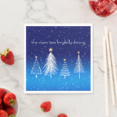 Elegante witte kerstboom met gouden sterren servet (Insitu)