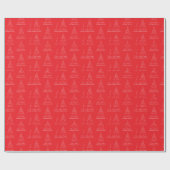 Elegante Witte Kerstboom Rode Kerst Cadeaupapier (Vlak)