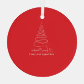 Elegante witte kerstboom rood glas ornament (Achterkant)