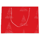 Elegante witte kerstboom rood groot cadeauzakje (Voorkant)