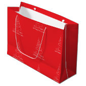 Elegante witte kerstboom rood groot cadeauzakje (Voorkant Gekanteld)