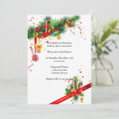 Elegante witte kerstfeest kaart (Staand voorkant)