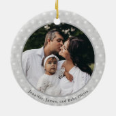 Elegante witte kerstfoto Memento Ornament (Achterkant)