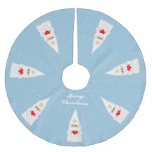 Elegante witte kerstgnomes op lichtblauw