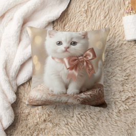 Elegante Witte Kitten Boutique Kussen