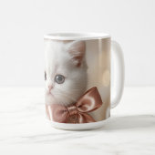 Elegante Witte Kittenshop Koffiemok (Voorkant rechts)