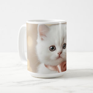 Elegante Witte Kittenshop Koffiemok