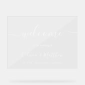 Elegante witte klassieke minimalistische bruiloft acryl bord (Voorkant)