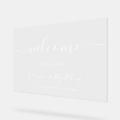 Elegante witte klassieke minimalistische bruiloft acryl bord (Hoek)