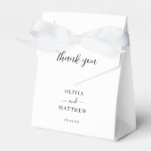 Elegante witte klassieke minimalistische bruiloft bedankdoosjes (Voorkant Zijde)