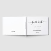 Elegante witte klassieke minimalistische bruiloft gastenboek (Volledig)